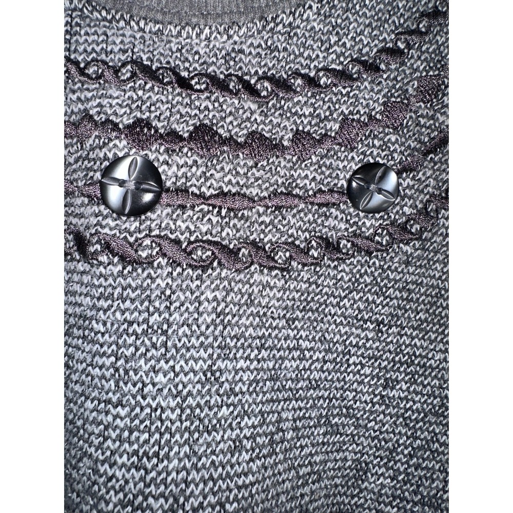 Westbound Vintage Womens Gray Marl Knit Pullover Sweater Embroidered L/XL (Est.) - Picture 2 of 3